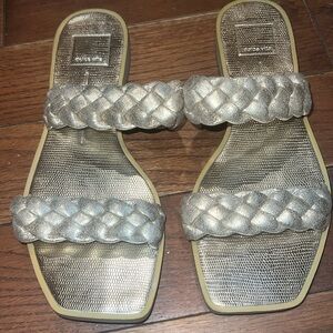 Dolce Vita Muted Metallic Gold Braided Strap Sandals